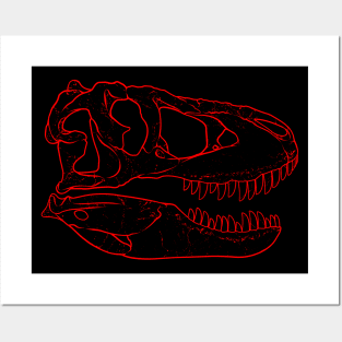 Tarbosaurus fossil skull Posters and Art